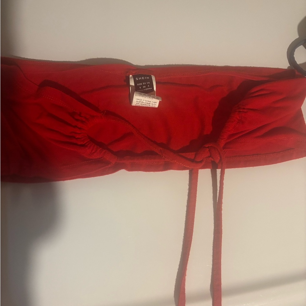 SHEIN Vibrant Red Bikini Top